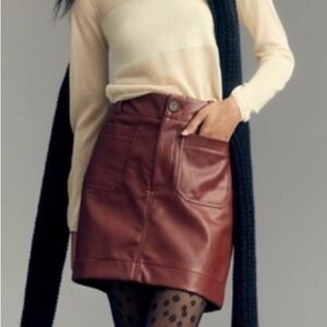 Anthropologie Maeve the Colette Faux Leather Mini Skirt NWT size XL